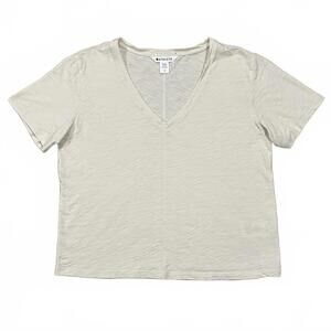 Athleta Essential Slub V-Neck Tee Beige Size Small